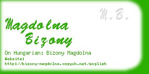 magdolna bizony business card